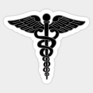 Caduceus Symbol of Medicine Black Sticker